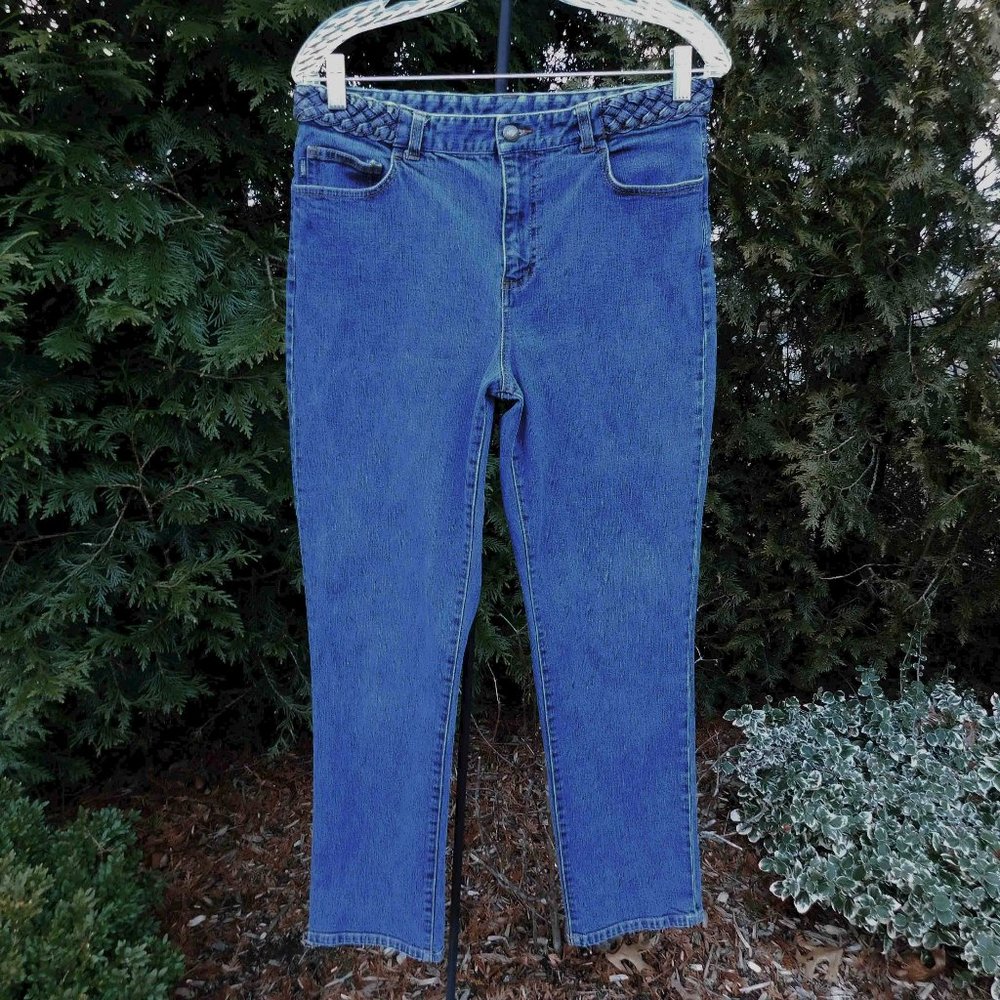 Ralph Lauren Jeans High-Rise Straight Ankle Jeans with Braided Waistband